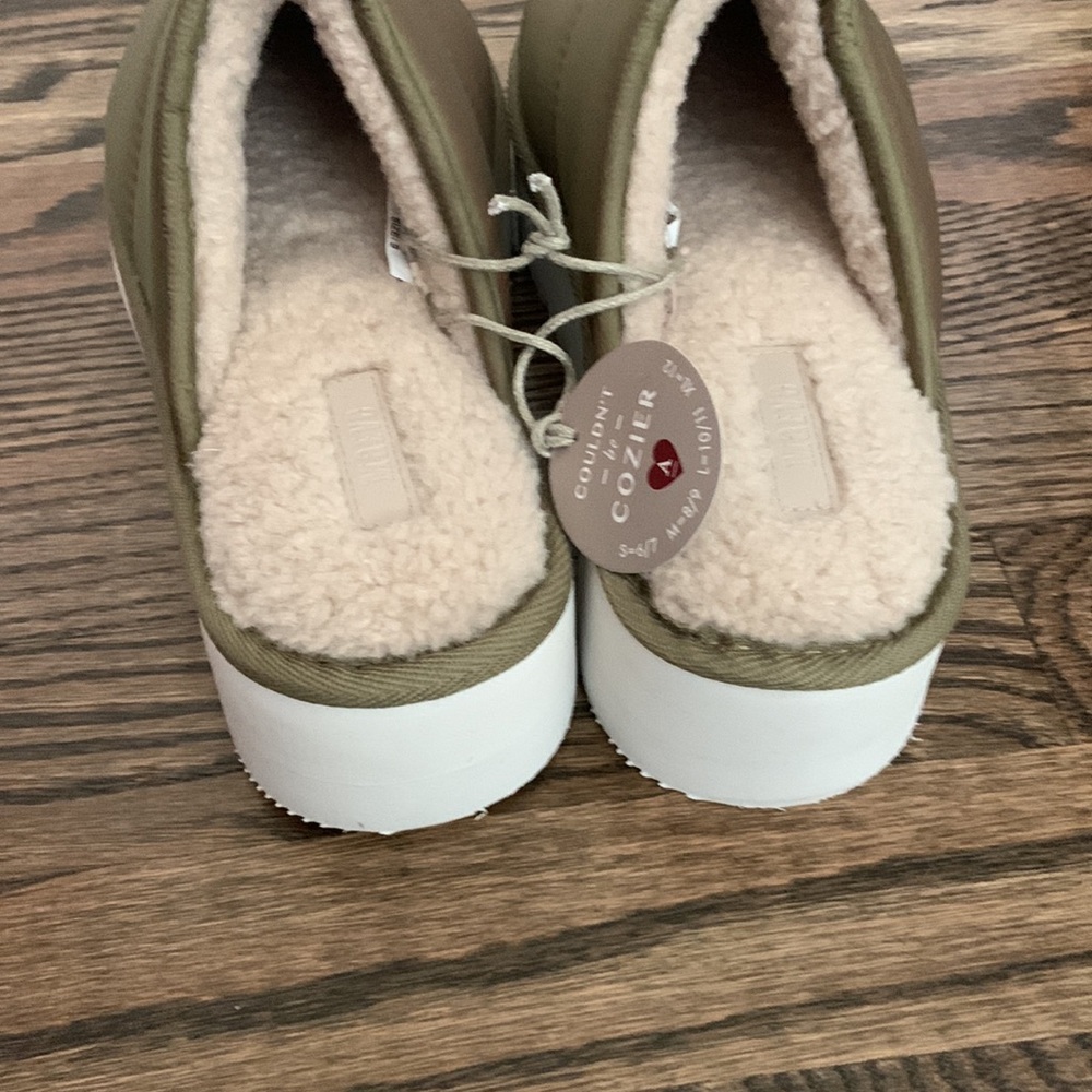 Anthropologie Maeve Green Puffy Platform Slippers - Picture 5 of 9